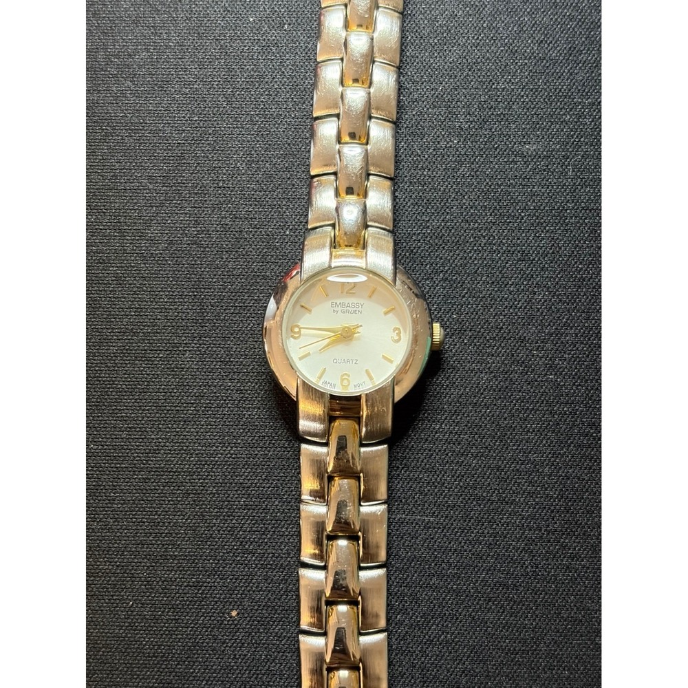 Embassy by Gruen Watch Women Silver Gold Tone GEM1113 Dress Accessory